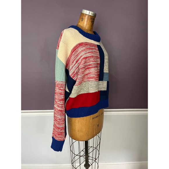 Recycled Wool Patchwork, Handmade Cozy Sweater by In The Wind Goods - Picture 3 of 9